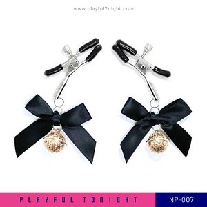 Playful Tonight_NP-007_Elegant Bow Nipple Clamp With Rose Gold Bells