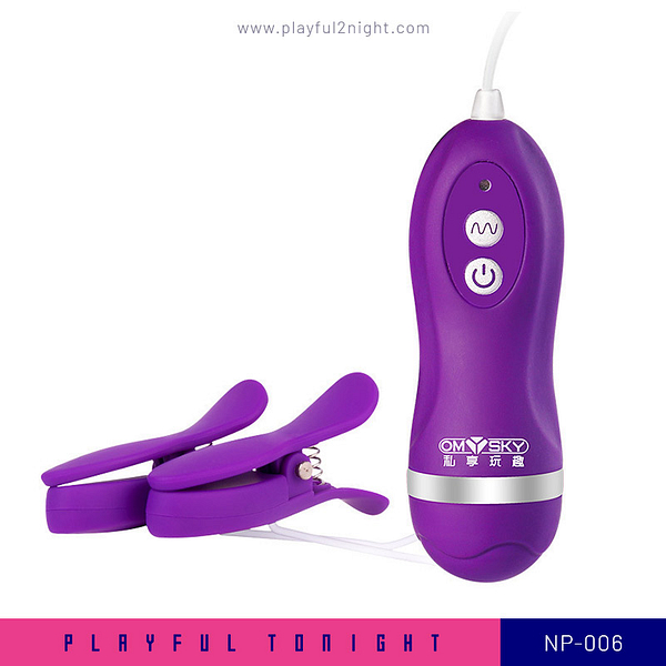 Playful Tonight_NP-006_Omysky-Purple Remote Vibrator Nipple Clamps