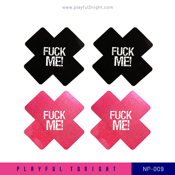 Playful Tonight_NP-009_Self Adhesive Cross “FUCK ME ” Nipple Cover Pasties